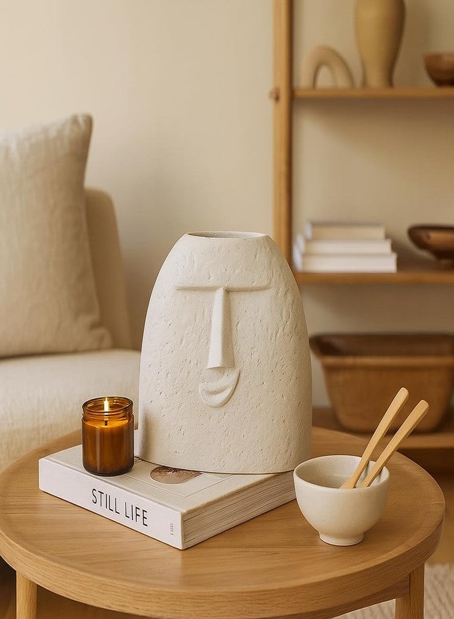 اكستور مزهرية سيراميك بتصميم وجه بشري من إكستوري لديكور منزلي فريد | الزهور غير متضمنة (عبوة من قطعة واحدة، أبيض) - Image 3